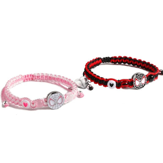 2pcs Charming And Fashionable Spider Man Couple Bracelet