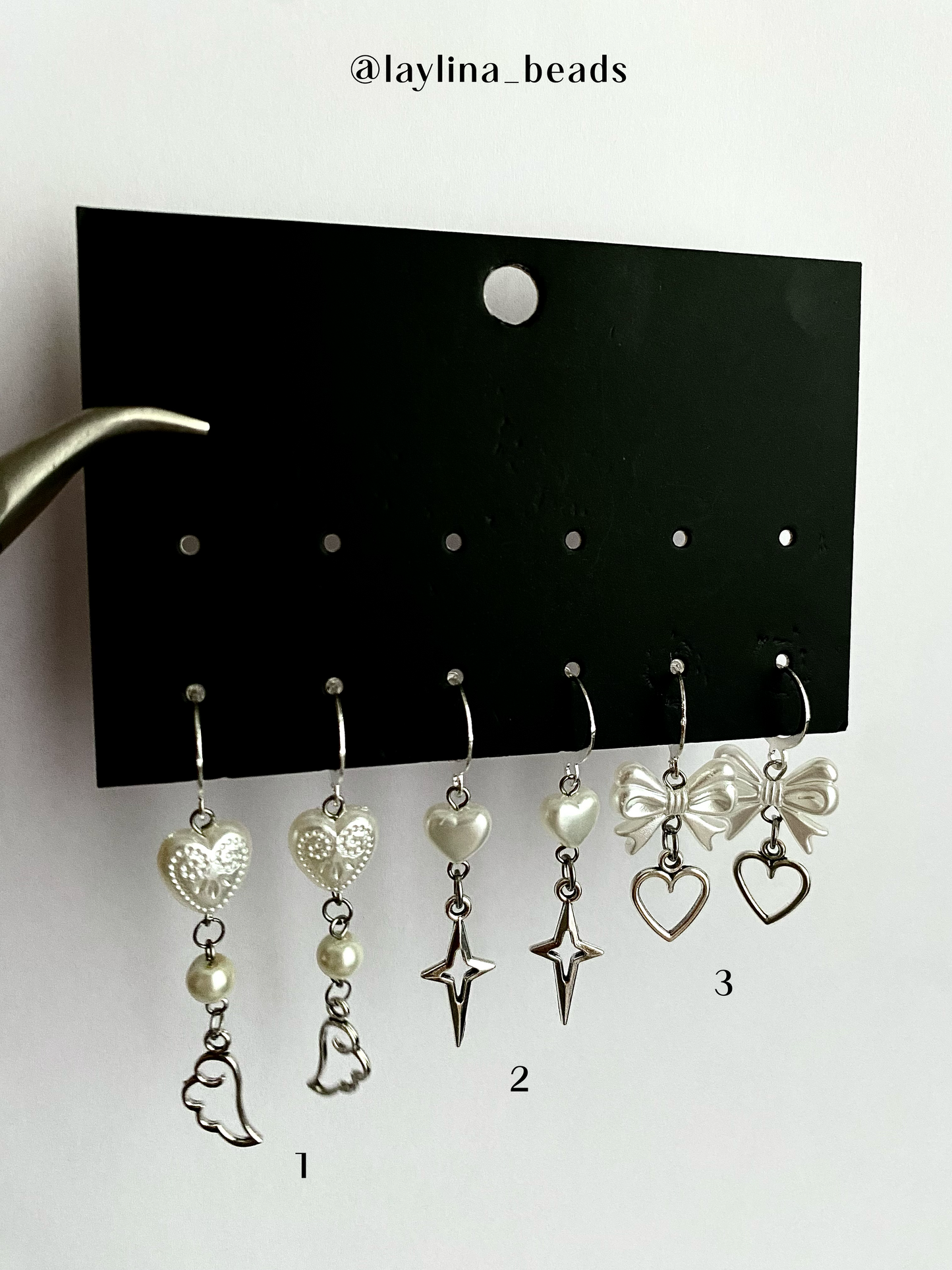 White coquette earrings