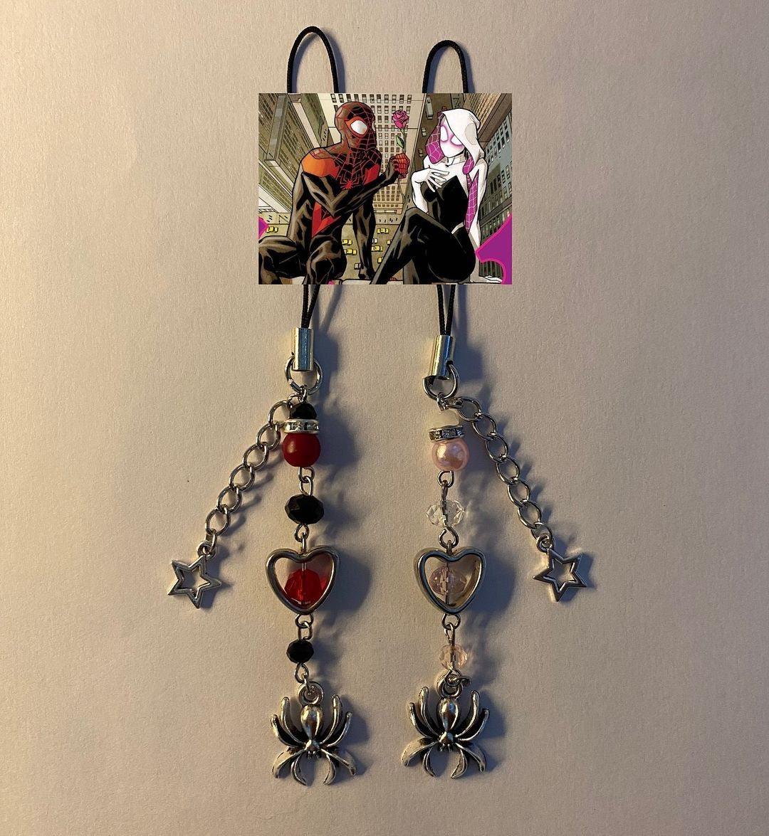 Matching Spiderman & Gwen keycharms