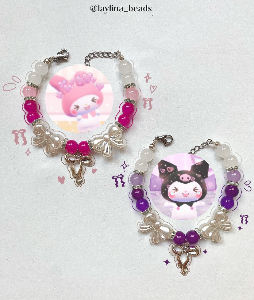 Purple & pink matching bracelets