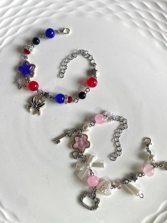 Hello kitty X Spider-Man matching bracelets