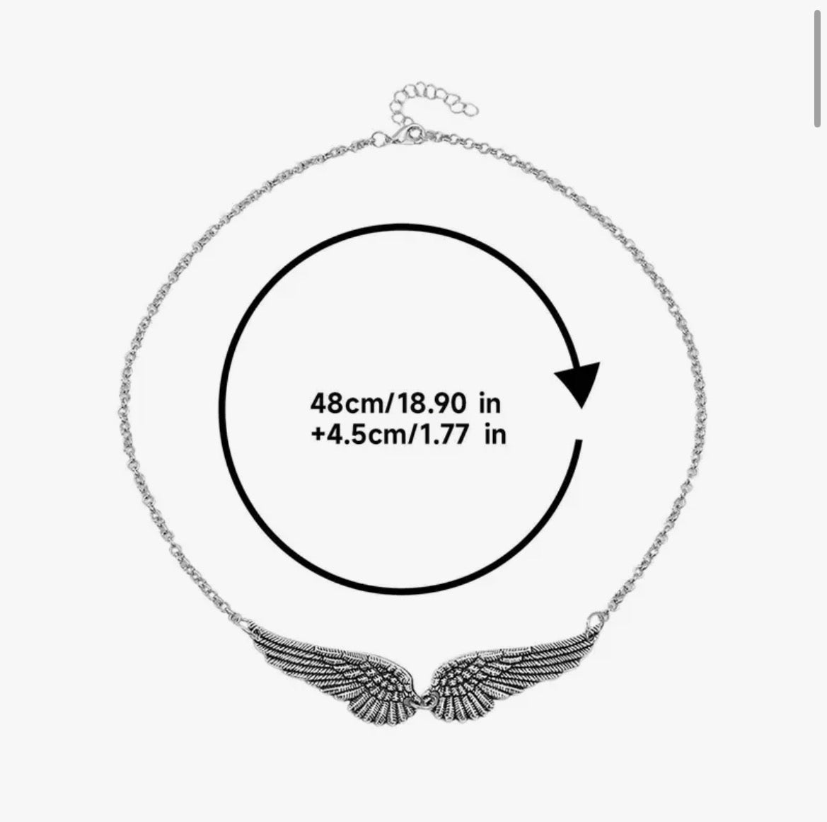 Angel wings aesthetic trendy necklace