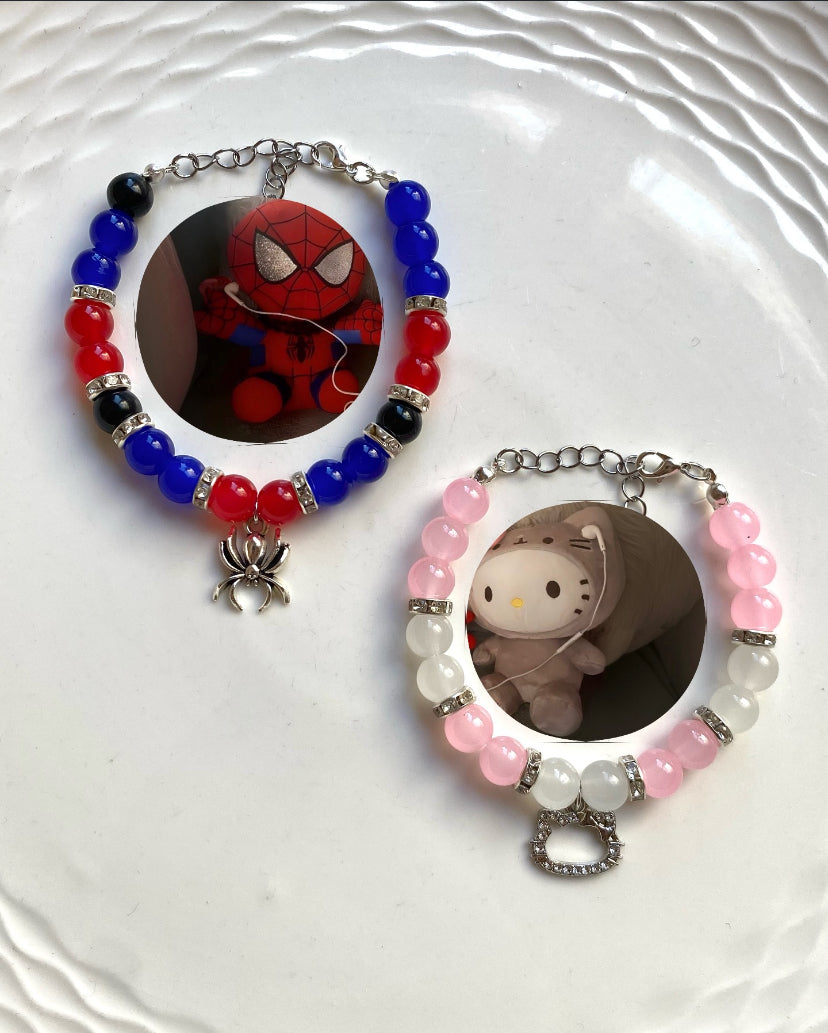 Spider-Man X hello kitty matching bracelets