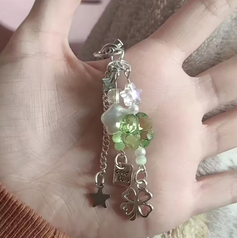 Clover Charm Handmade Beaded Phone charm