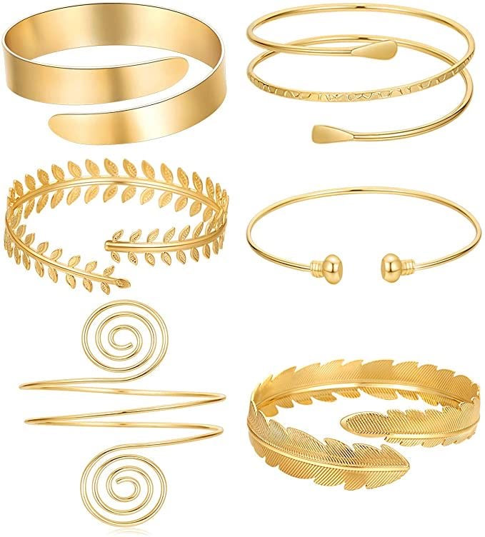 6pcs Geometric Metal Bangles