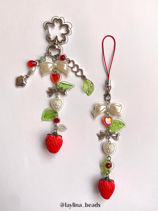 Strawberry keychain & phonecharm