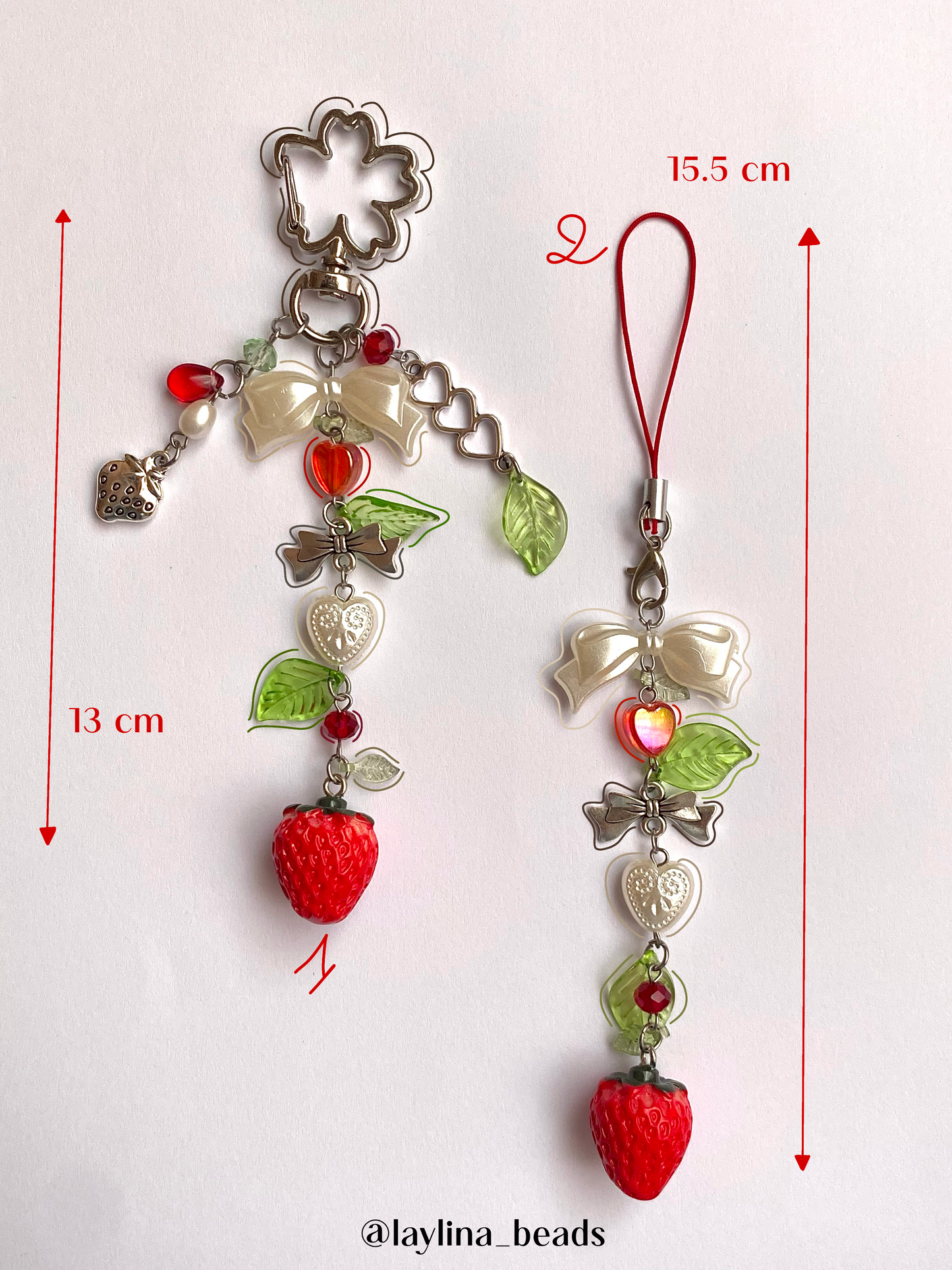 Strawberry keychain & phonecharm