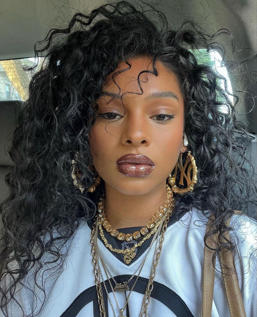 Big golden earrings