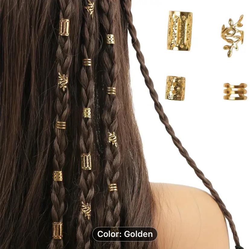 20pcs Golden Hair Ring Set