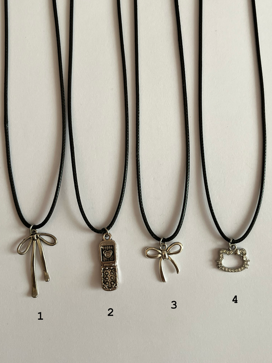 Coquette aesthetic necklaces bows/y2k phone/hello kitty