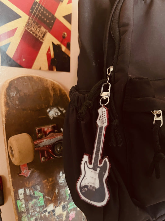 Cool guitar keycharm 14 x 4.5cm (handmade)