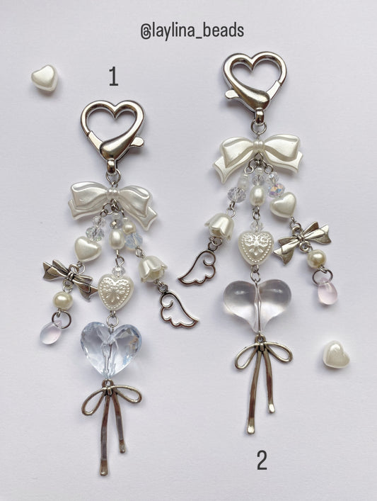 Aesthetic white coquette keychains (12 cm)