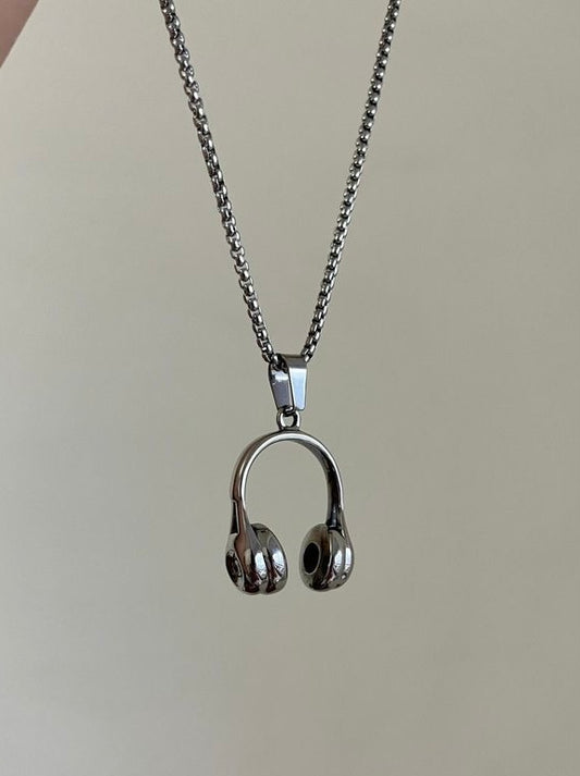 Moon East Melody Music Earphone Pendant Necklace - Hip Hop Punk Style