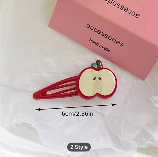 Red Apple hairclips
