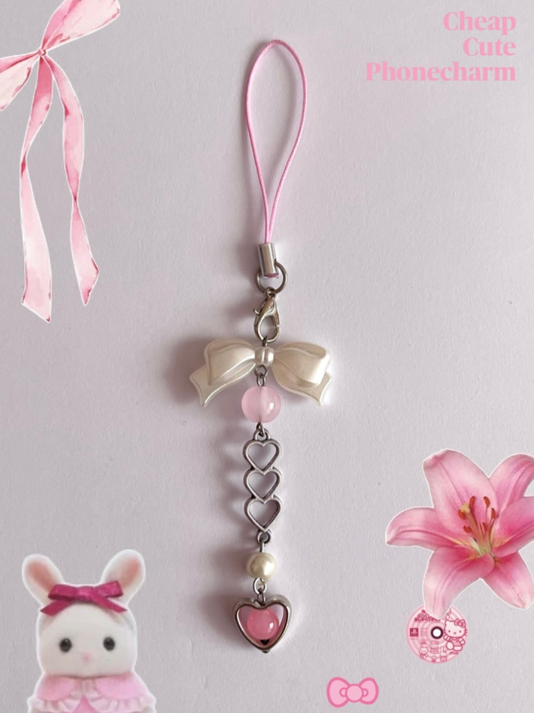 Cute simple cheap coquette phonecharm