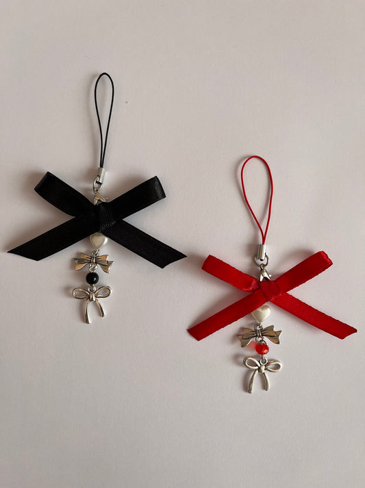 Coquette black & red bows aesthetic keycharms 🖤❤️