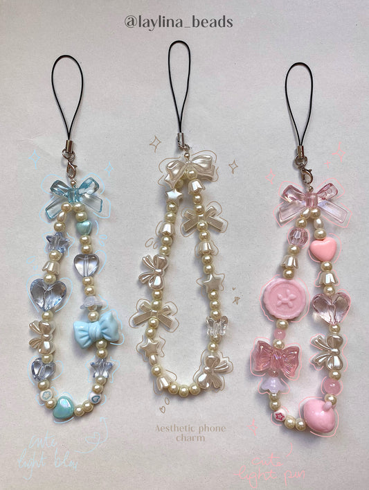 Cute phone charms 🩵🤎🩷
