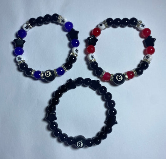 8 ball bracelets, one-size, unisex (for men and women)
