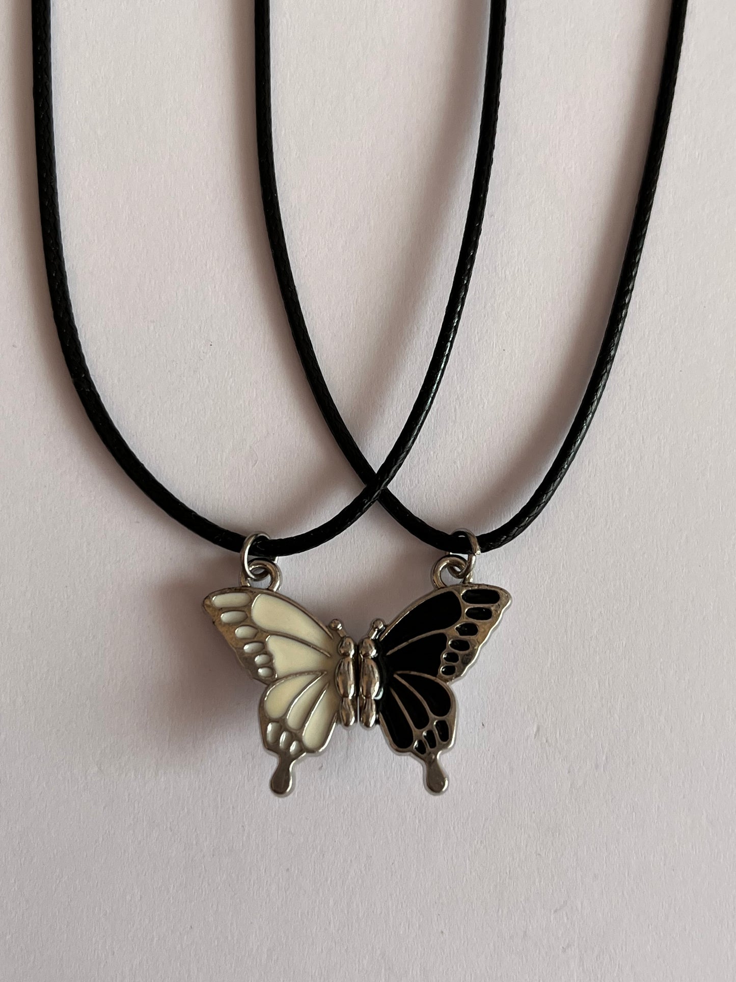 Matching magnetic butterflies necklace for best friends