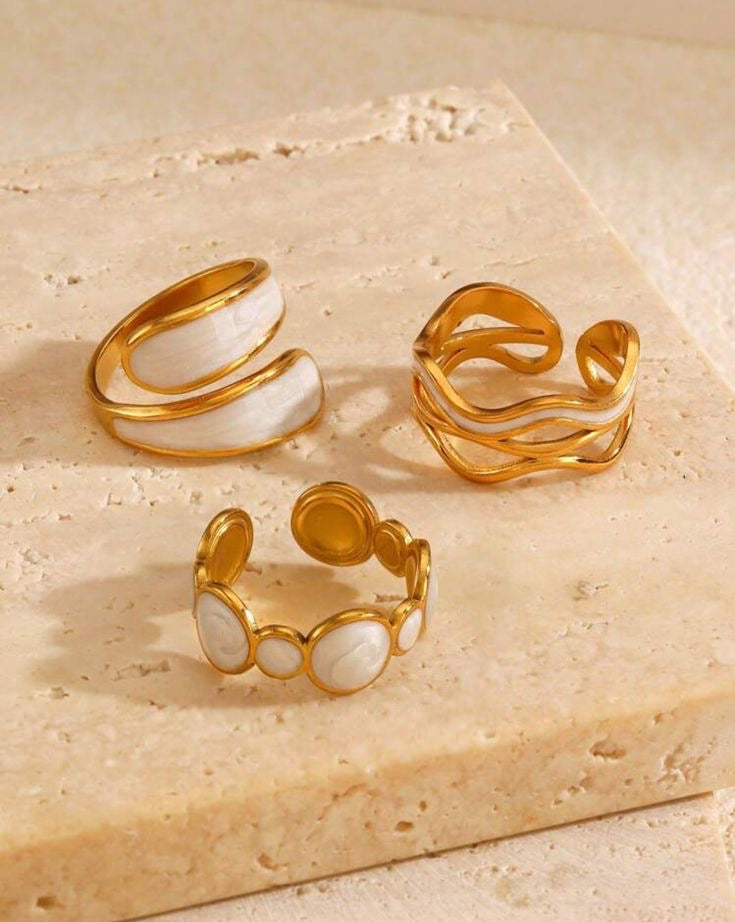 3pcs/set European Fashionable Stainless Steel Geometric Ring