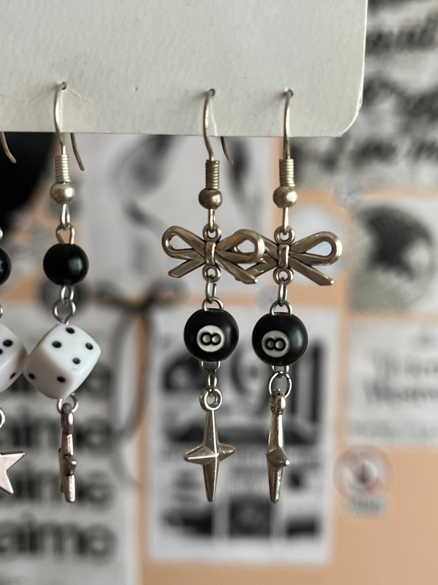 Aesthetic Y2K style earrings set (3 pcs) 🖤