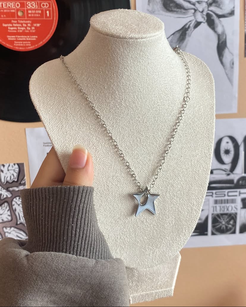 5pcs Stylish Minimalist Star Swirl Pendant Necklace Set, Y2K Retro Design