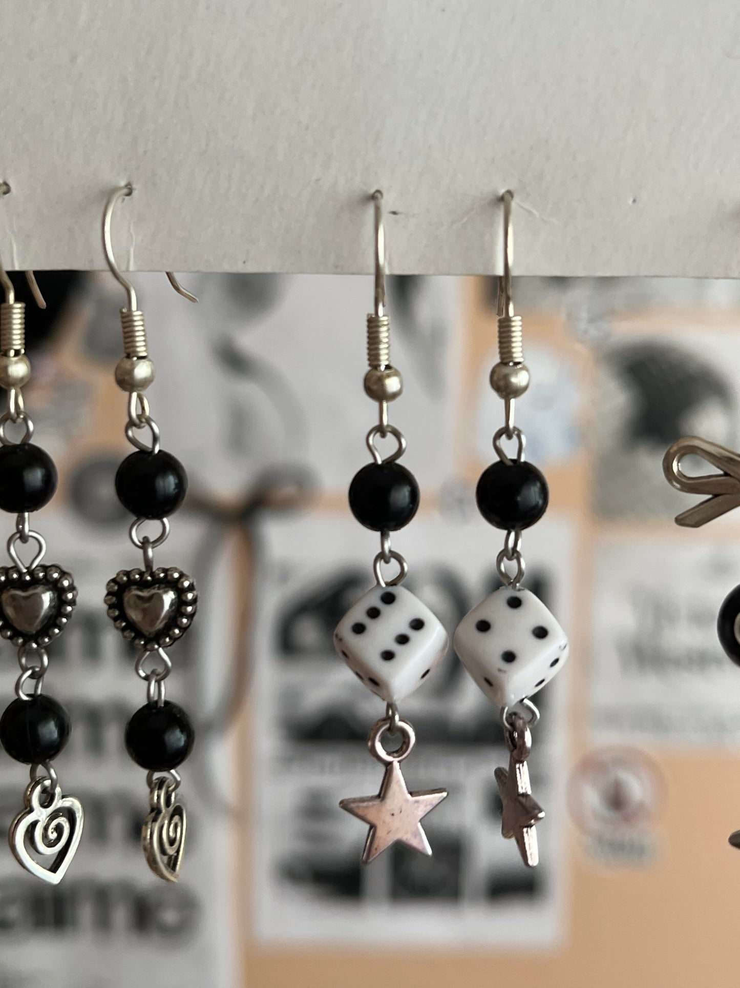 Aesthetic Y2K style earrings set (3 pcs) 🖤