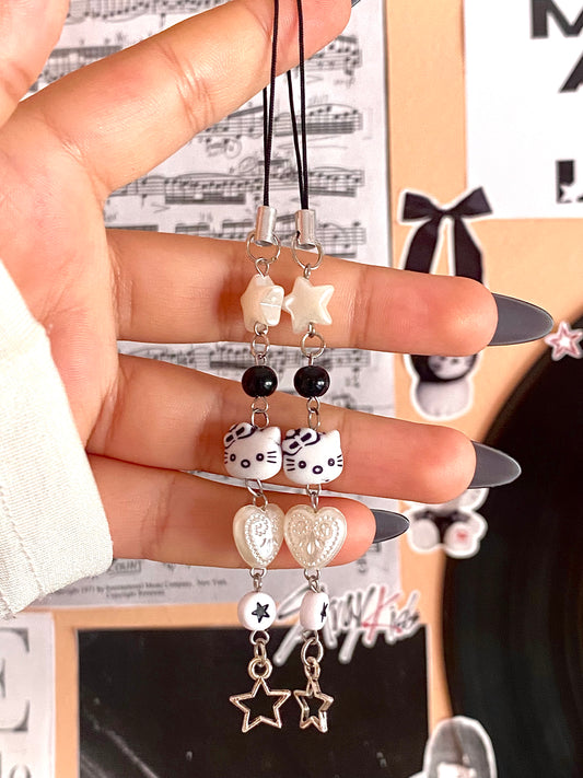 Black hello kitty phone charm