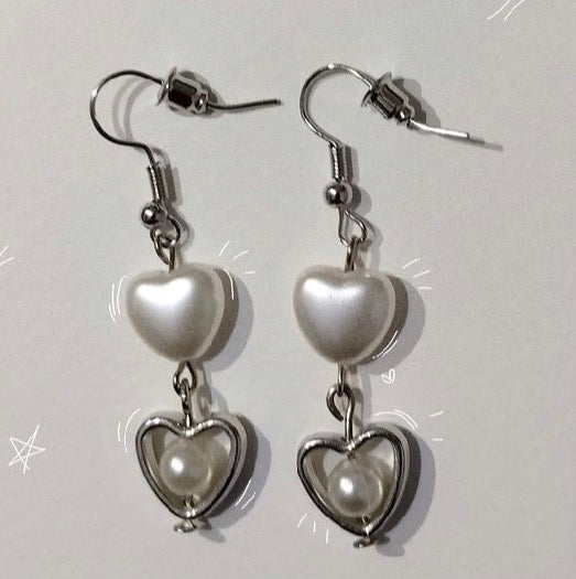Simple white coquette/y2k earrings