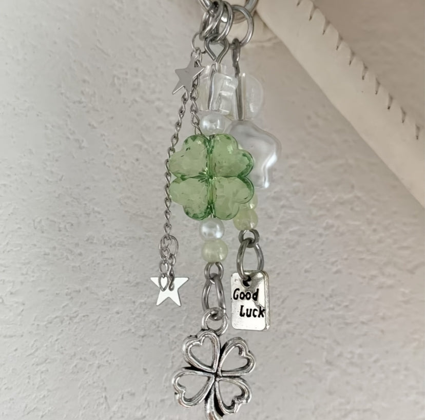 Clover Charm Handmade Beaded Phone charm