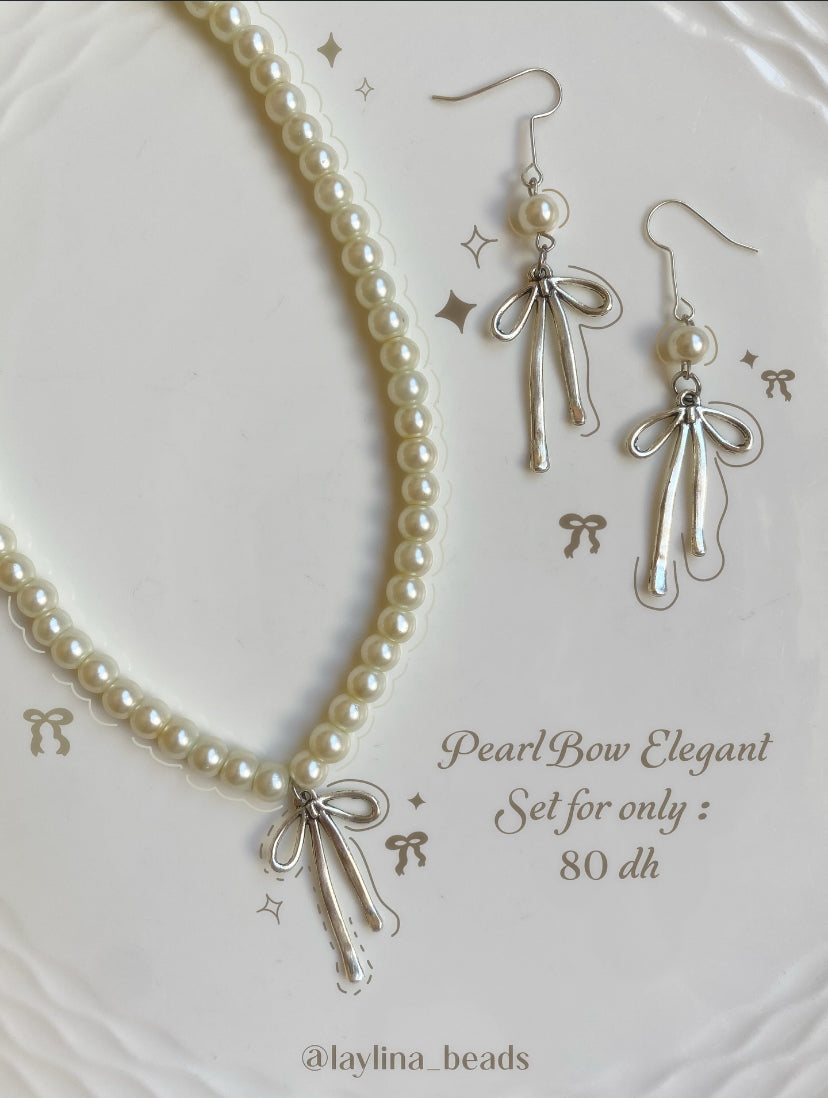 Pearls bow elegant set
