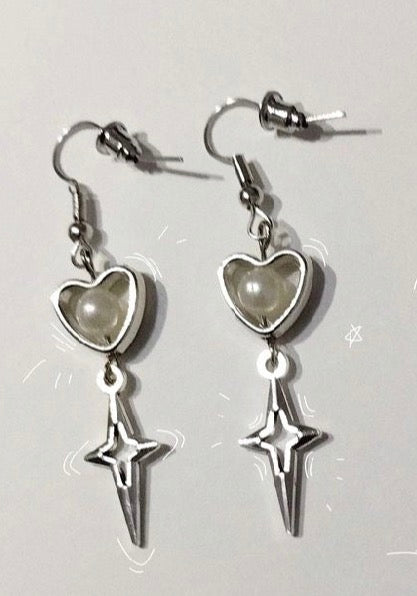 Simple white coquette/y2k earrings