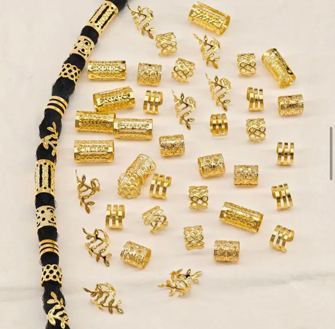 25pcs hair rings silver/golden