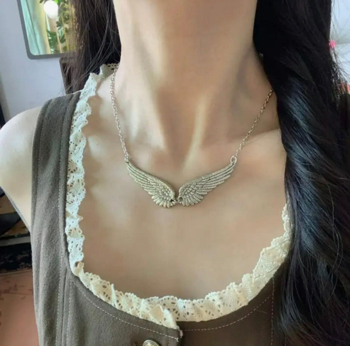 Angel wings aesthetic trendy necklace