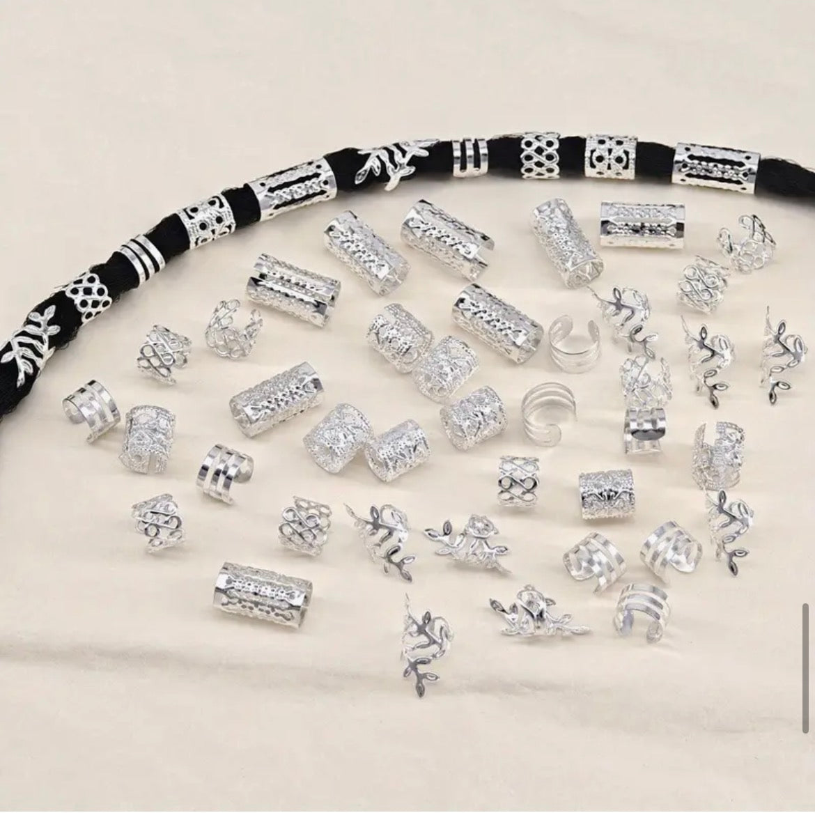 25pcs hair rings silver/golden