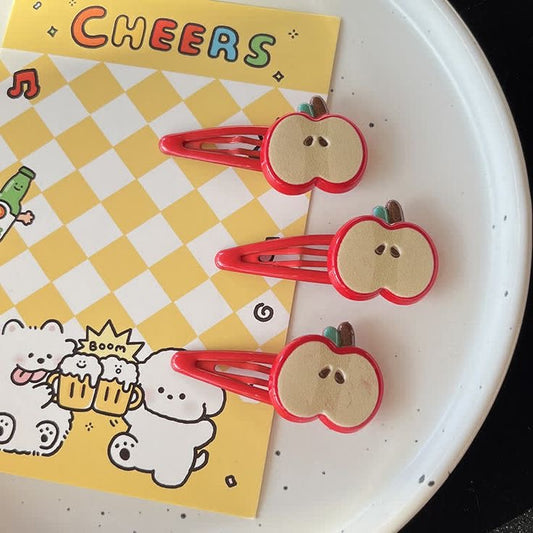 Red Apple hairclips