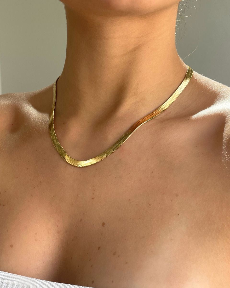Golden snake necklace (stainless steel)