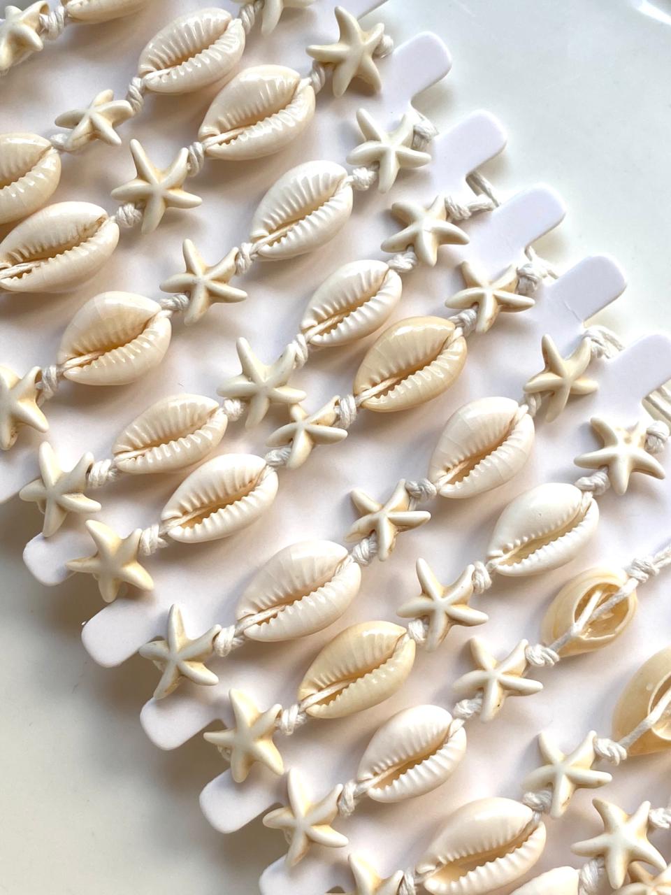 White Shell Star Adjustable Size Bracelet