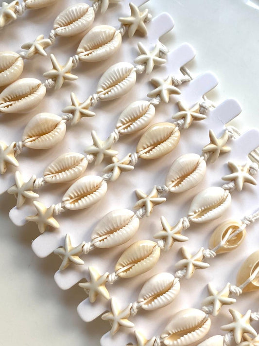 White Shell Star Adjustable Size Bracelet