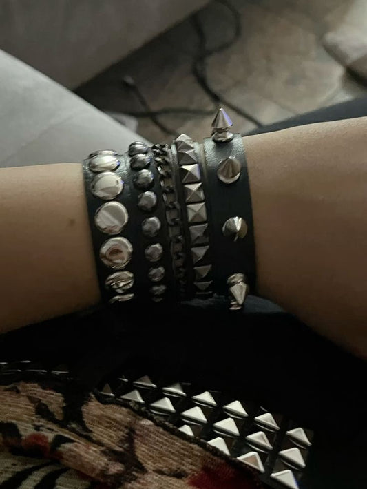 3pcs Punk emo Leather Bracelets