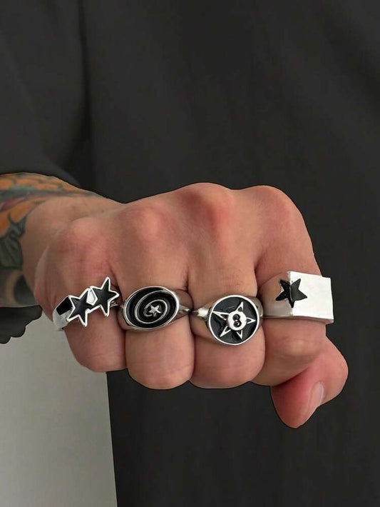 4 pcs men rings