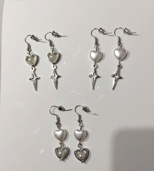 Simple white coquette/y2k earrings